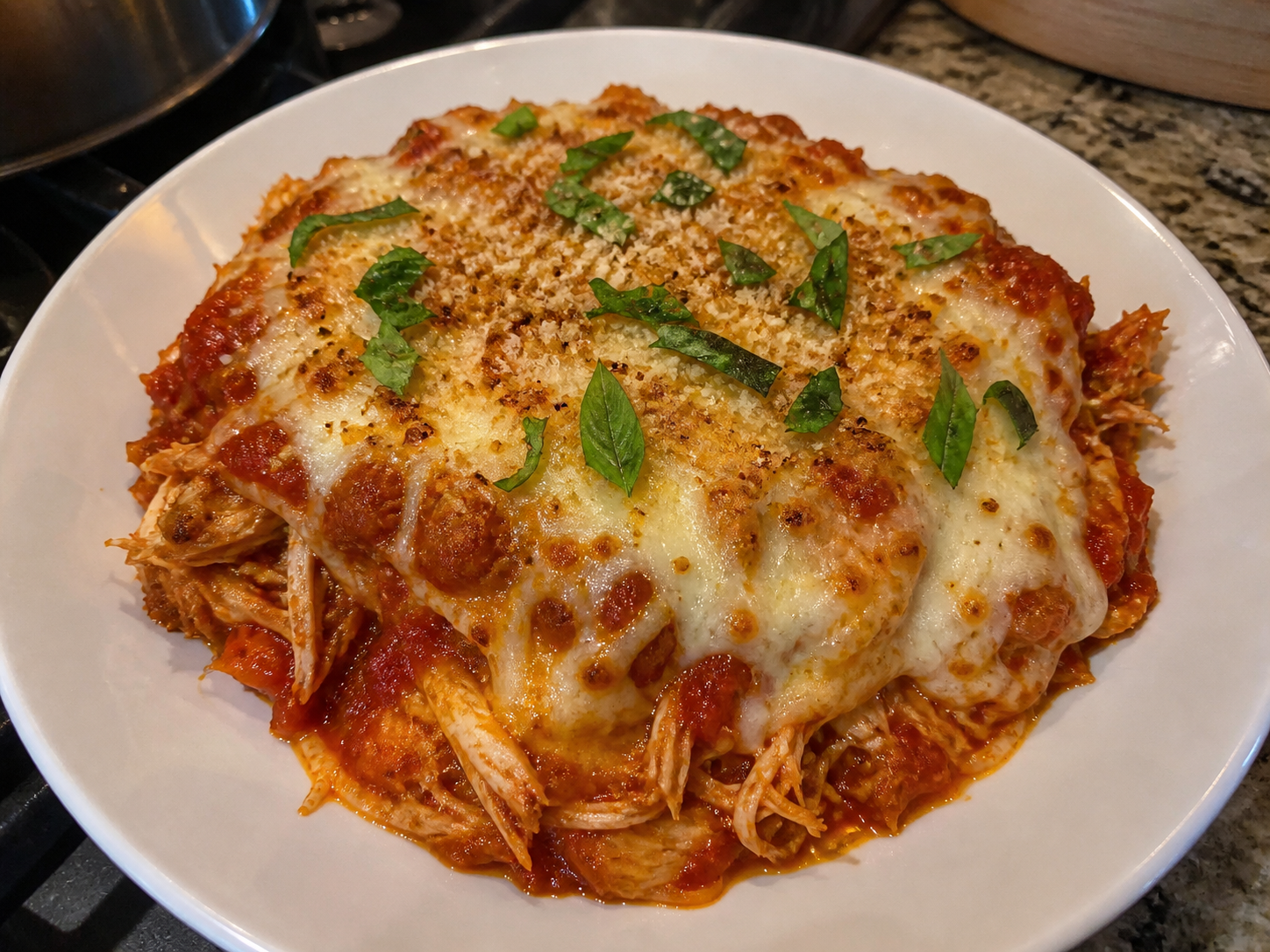 Cheesy High-Protein Chicken Parmesan Casserole