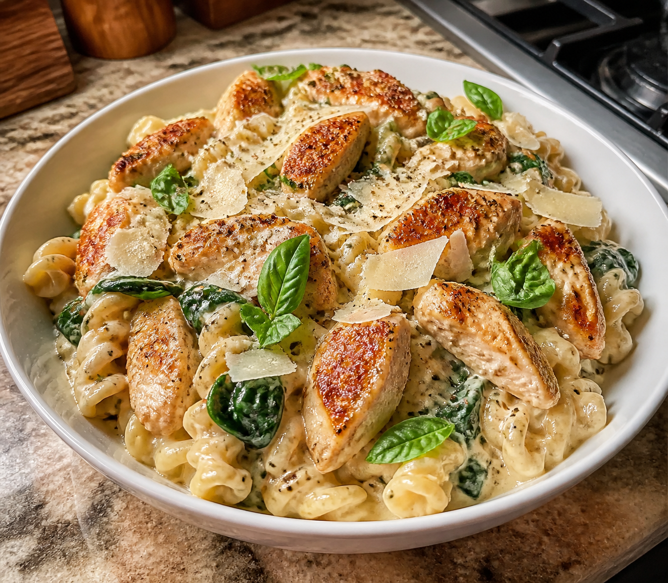 Creamy High-Protein Chicken Cottage Cheese Pasta