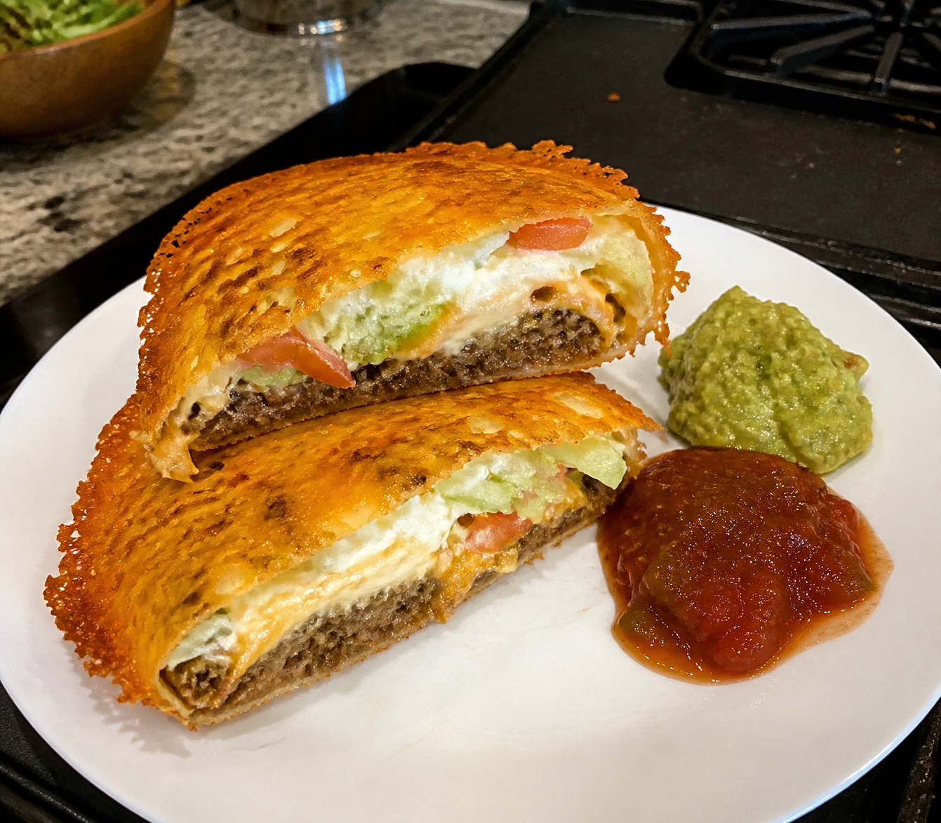 Cheesy Keto Crunchwraps with Crispy Cheese Shells